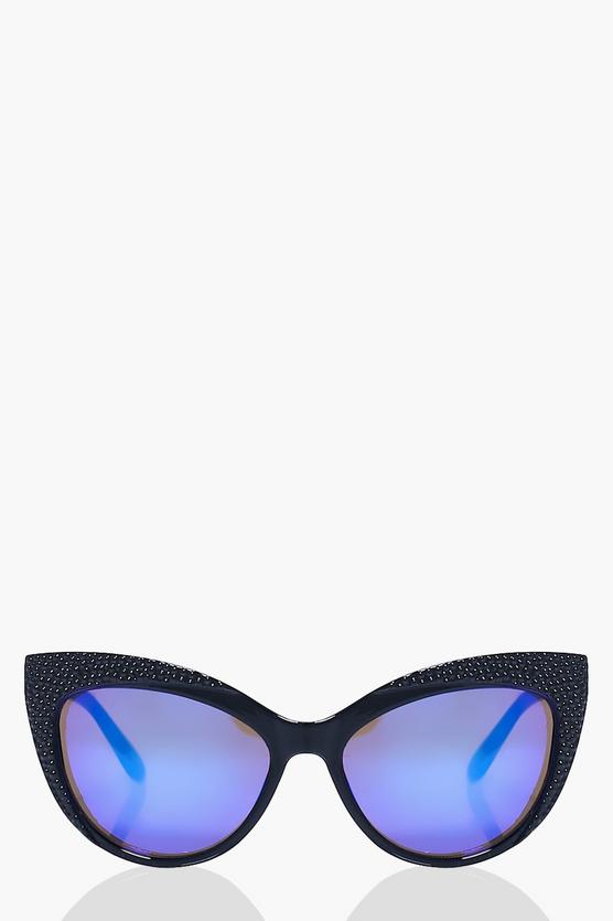 Freya Engraved Contrast Cat Eye Sunglasses